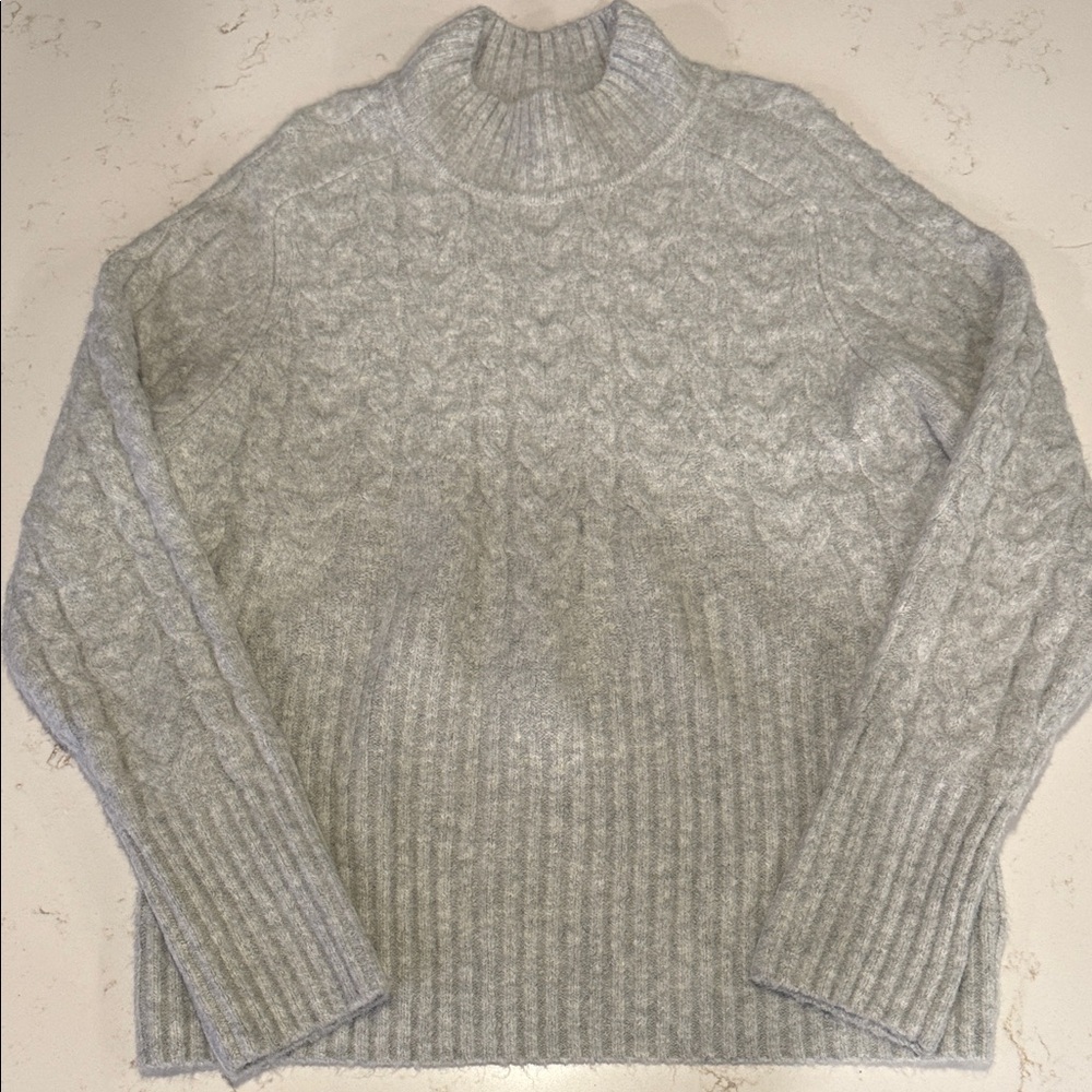 Gray Cable Knit Women's Sweater